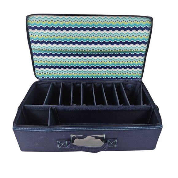 Our Memories For Life Tool Organizer Blue Storage Tote Adjustable Dividers OMFL - Picture 1 of 10